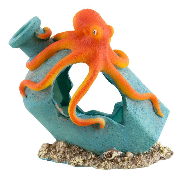 Ornament Octopus on Broken Glass Jug