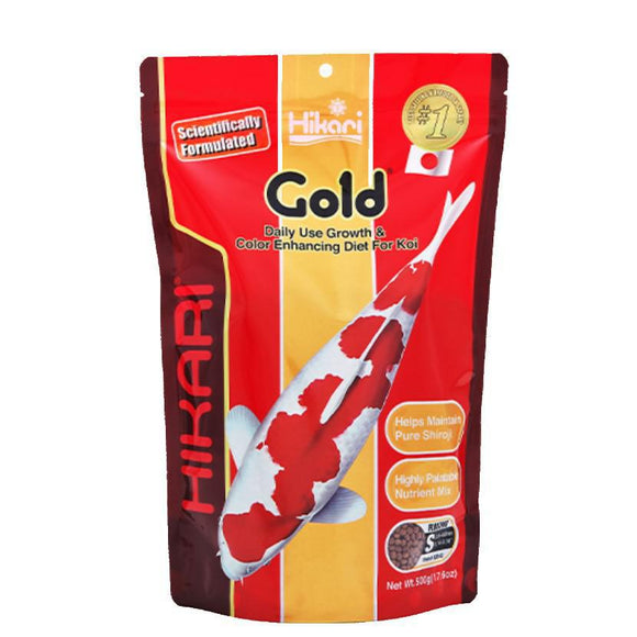 Hikari Koi & Goldfish Gold Floating Pellet Food 17.6 oz - Color Enhancing Formula