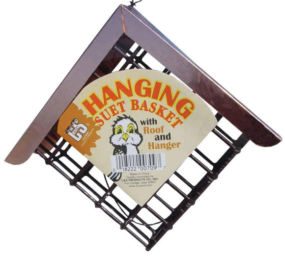 018222007097 709 Hanging Suet Feeder Basket with Roof and Hanger