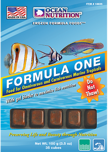 098731100359 10035 ocean nutrition formula one 1 frozen fish food for carnivorous and omnivorous saltwater fish marine