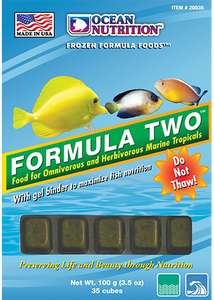 20035 098731200359 ocean nutrition formula two 2 fish food cubes frozen omnivorous omnivore herbivorous herbivore marine saltwater salt water