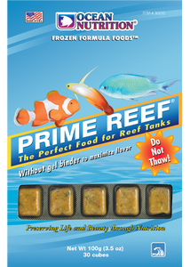30035 09831300353 ocean nutrition prime reef frozen fish food cubes 3.5 oz