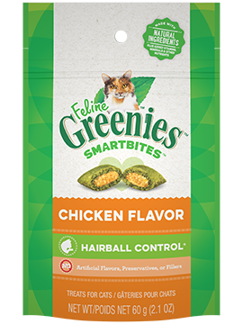 Feline Greenies SMARTBITES Hairball Control Cat Treats Chicken Flavor