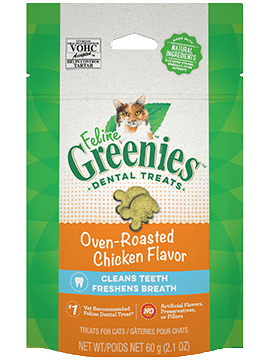 Feline Greenies Oven Roasted Chicken Flavor Dental Cat Treats  642863111303
