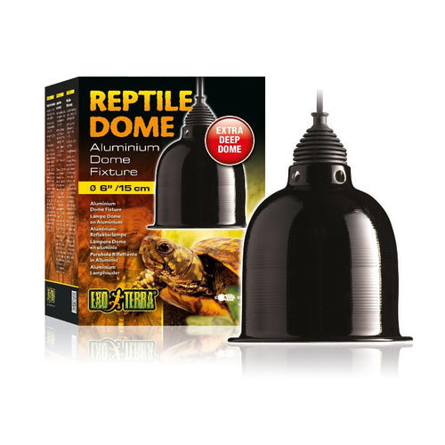 015561223485 PT2348 Exo Terra Reptile Aluminum Dome Fixture Small - 6 inch diameter light terrarium