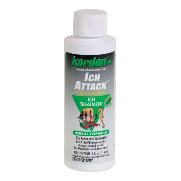 Kordon Ich Attack - Natural Parasite Medication 4 oz ounce 048054394447 39444