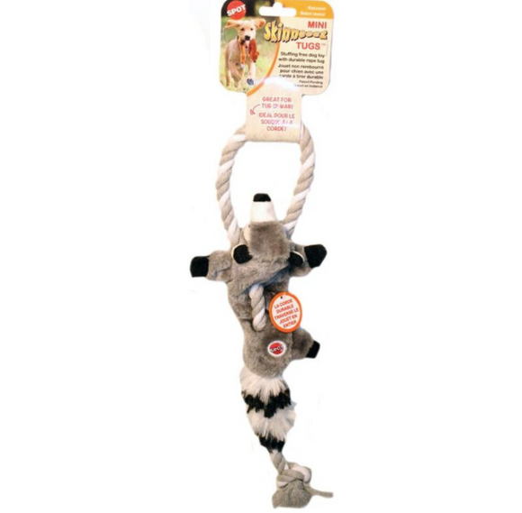 SPOT Skinneeez Tugs Raccoon Rope Dog Toy
