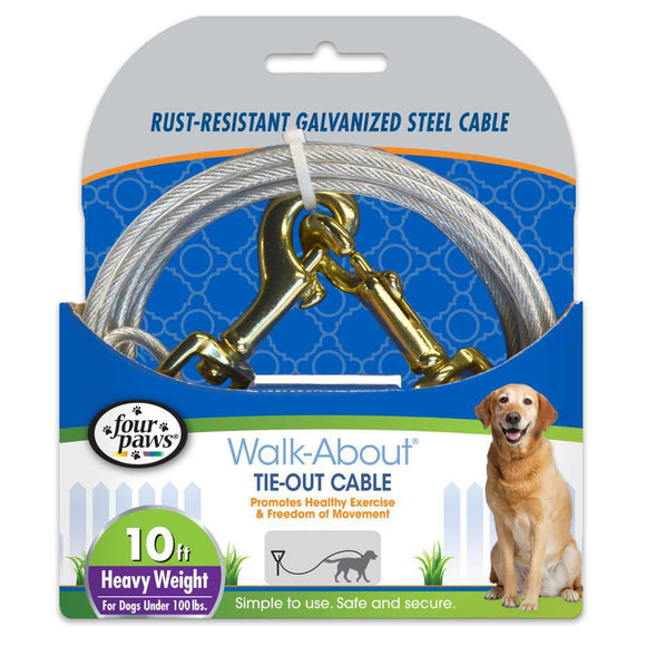 Four Paws Walk-About Tie-Out Cable Heavy Weight