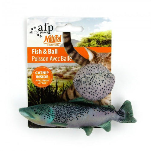 All For Paws Natural Instincts Fish & Ball Cat Toy - Infused with Catnip
