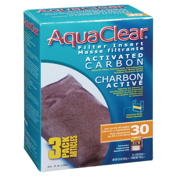 Aqua Clear 30 Activated Carbon 3 Pack A1382 AquaClear Fluval Charcoal A-1382 a 1382  015561113823