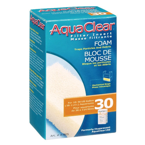 Aqua Clear 30 Foam Filter Insert A605 A-605 A 605 Fluval  015561106054