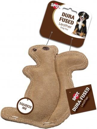 ethical pet spot dura 077234042069 fused leather squirrel dog toy 4206