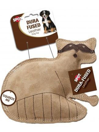 ethical pet spot dura fused leather raccoon dog toy 4207 077234042076