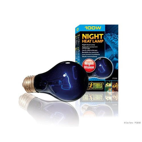 100w 100 watts pt2058 015561220583 exo terra night heat lamp bulb reptile  vision blue moon light moonlight 