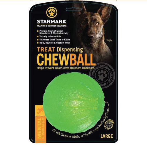 starmark treat dispensing chewball puzzle dog toy large