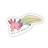 Holographic Leucistic Axolotl Sticker
