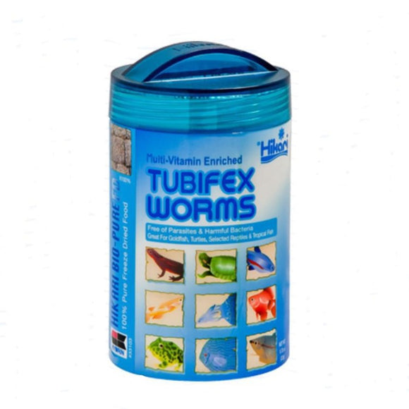 Hikari Bio-Pure Freeze Dried Tubifex Worms tropical fish newt salamander turtle food  042055331036 33103 .78 oz