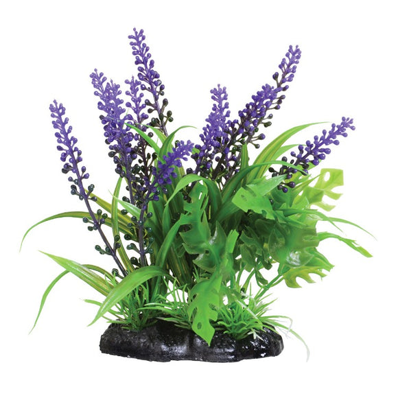 Artificial Plant Purple Hyacinth, 6 inch weighted base heavy aquarium decoration