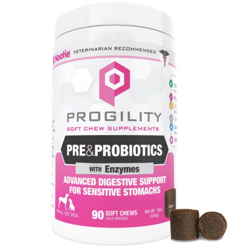 Nootie Progility Pre & Probiotics with Enzymes Soft Chews for Dogs - 90 Count