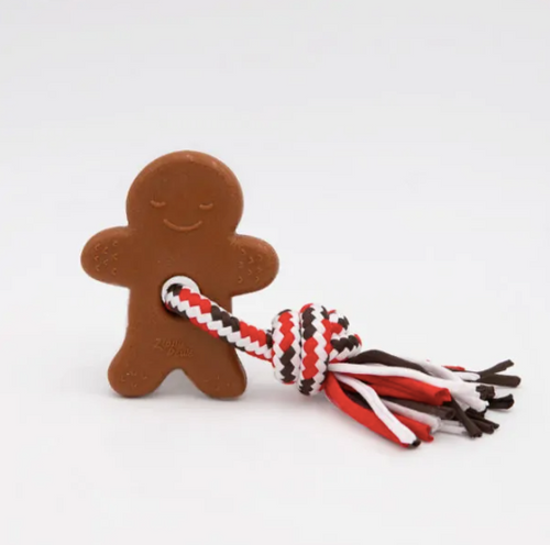 ZippyPaws Holiday Gingerbread Teether Puppy Toy