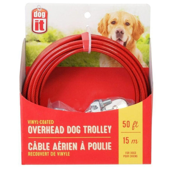 Dogit Overhead Dog Trolley 50' Red dog it 71799 022517717998