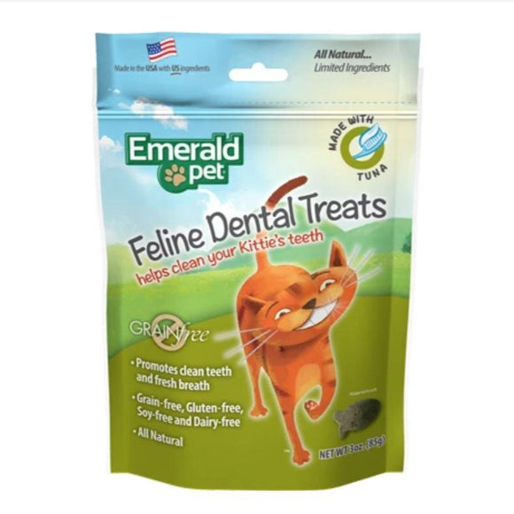 853258004036 00403-CCN Emerald Pet Feline Grain-Free grain free Dental Cat Treats Tuna 3 oz