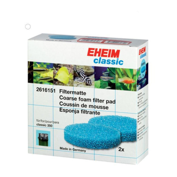 2616151 720686260610 Eheim classic 350 Blue Coarse Foam Filter Pads, 2 Pack box package