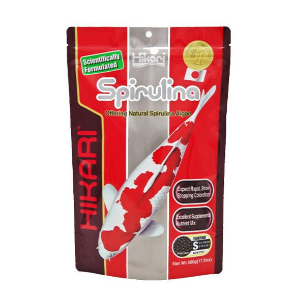 Hikari Spirulina Formula Koi Food - Aggressive Color Enhancing Diet 042055072427 500gm 17.6 oz 07242