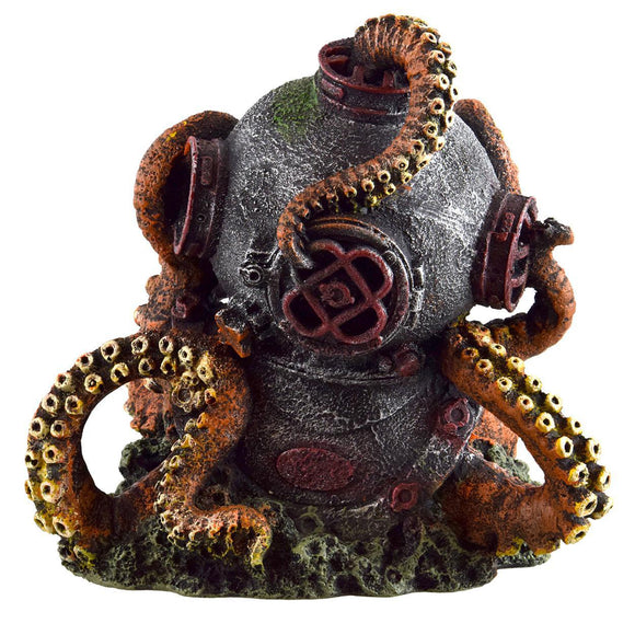 Ornament Diver's Helmet with Attacking Octopus