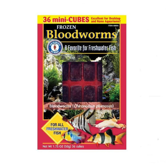  36 mini cubes mini-cubes 000945880545 88054  San Francisco Bay Brand Frozen Bloodworms SFBB