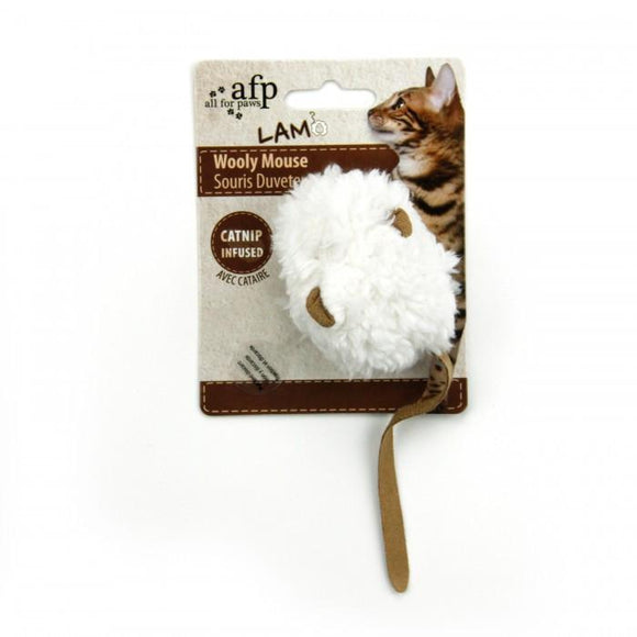 All For Paws Lamb Wooly Mouse Cat Toy - Infused with Catnip