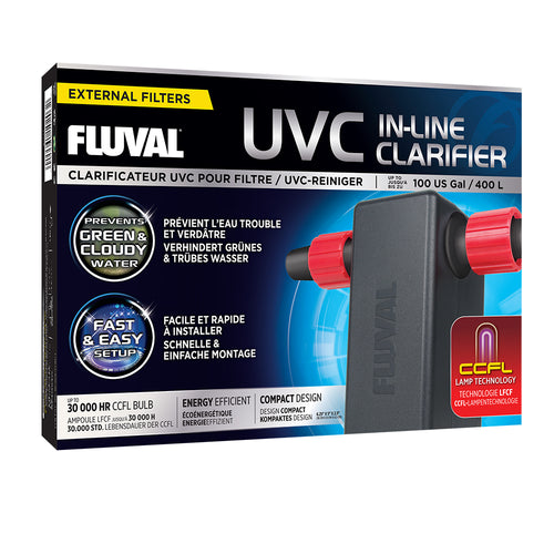 Fluval aquatics UVC in-line clarifier sterilizer UV A203 015561102032 green water cloudy