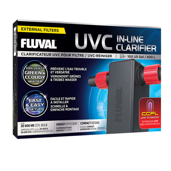 Fluval aquatics UVC in-line clarifier sterilizer UV A203 015561102032 green water cloudy