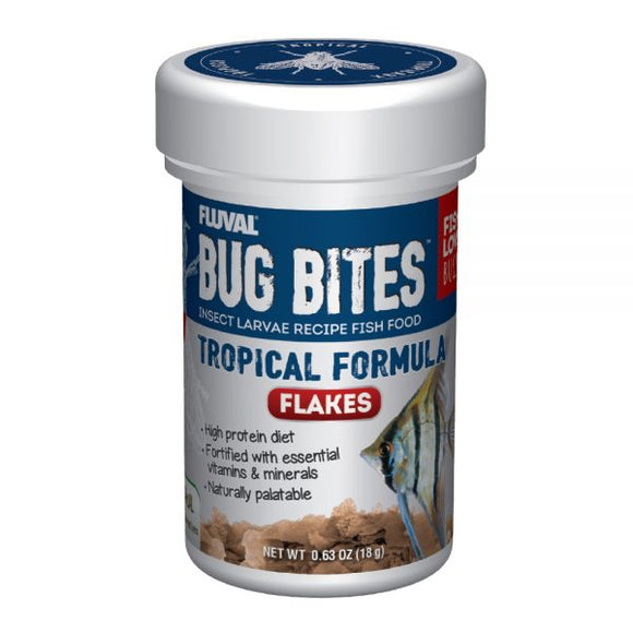 Fluval Bug Bites Tropical Formula Flakes A7330 fish food  016651173308 0.63 oz