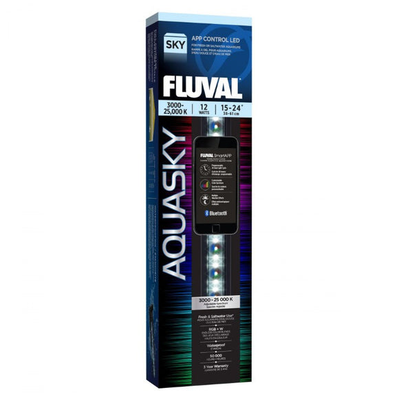 Fluval Aquasky Bluetooth 2.0 LED 12w 15-24 inch Light Fixture 14531 015561145312