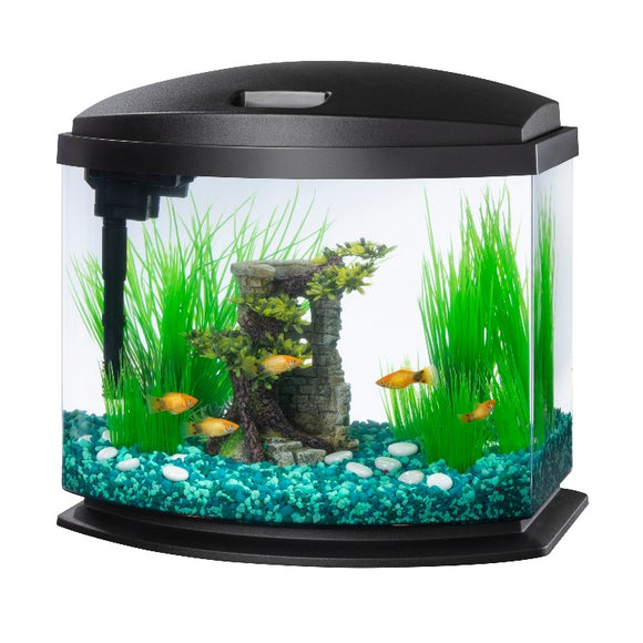 Aqueon LED MiniBow LED Kit with SmartClean Tech, 5 Gallon - Black 015905002011 aquarium fish tank bow mini smart clean 100543610
