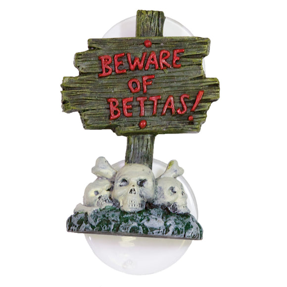 zoo med betta bling skull sign beware of Bettas! ornament decoration BD-29 097612242294