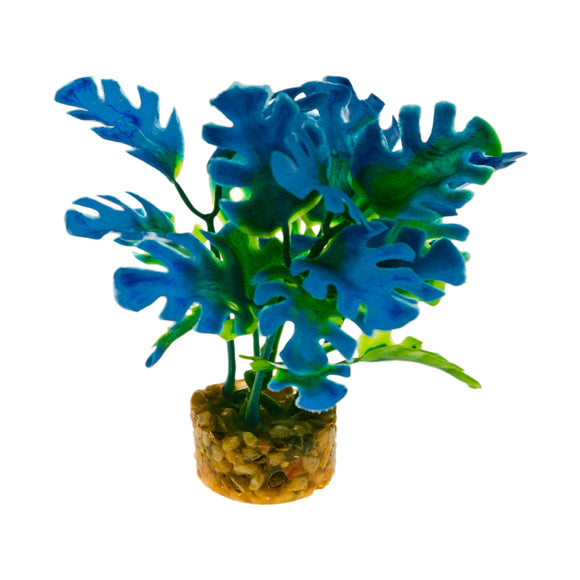 030157019716 ColorBurst Florals Gravel Base Plant - Philo Leaf Blue CB-2111 fish tank aquarium