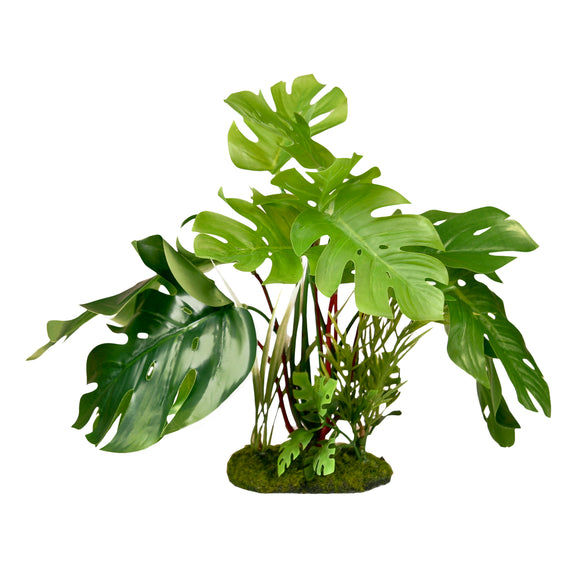 030157017699 CB-3001-GR ColorBurst Florals Gravel Base Plant - Split Leaf Philodendron Blue Ribbon Pet Products