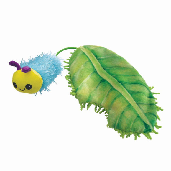 CFL4 035585459264 kong cat flingaroo caterpillar and leaf catnip toy