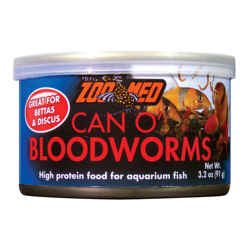 can o o' bloodworms fish food zoo med zma-10 097612402100 3.4 oz