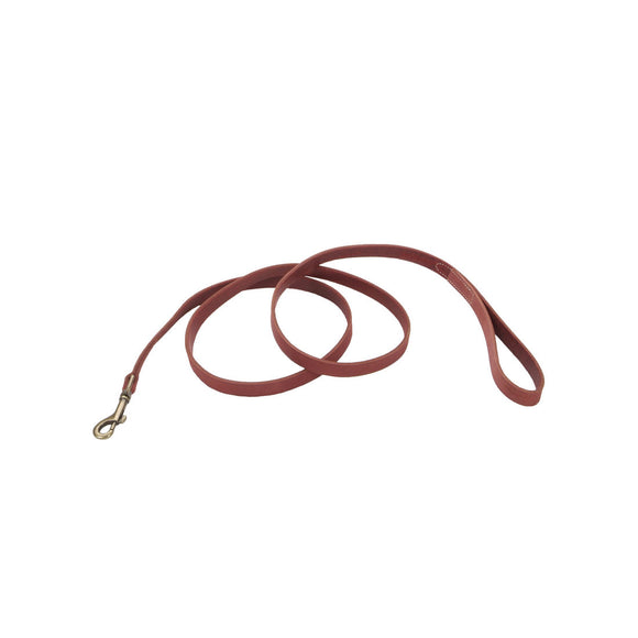 Circle T Rustic Leather Leash - Brick Red