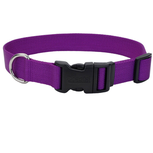 Coastal Adjustable Dog Collar with Plastic Buckle - Purple