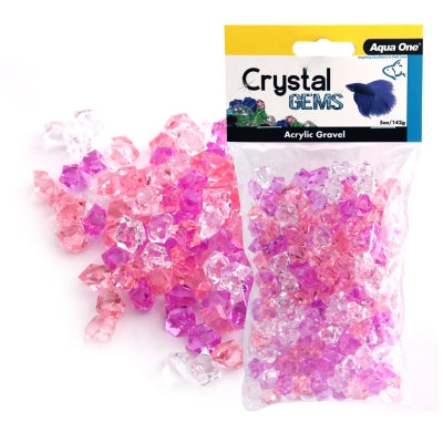 Acrylic Crystal Gems Gravel 5 oz - Purple Passion pink clear betta bowl beta decorations