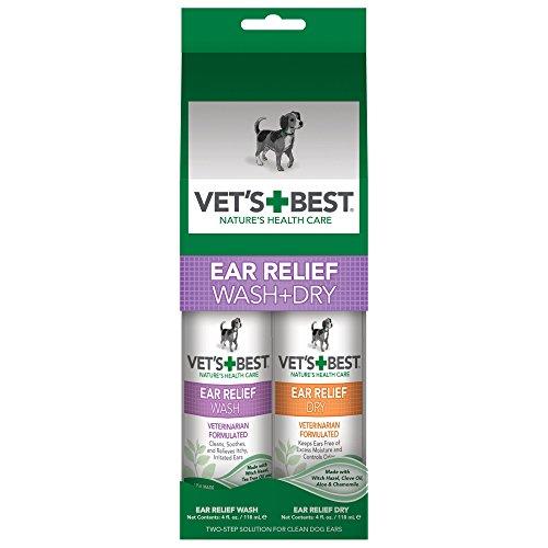 031658100231  Vet's Best Ear Relief Wash & Dry Combo 4 oz dog canine