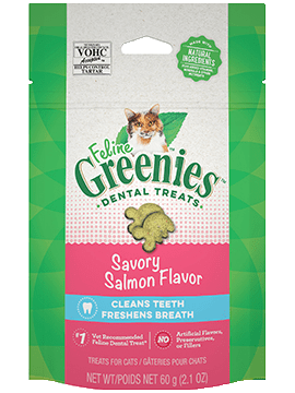 Feline Greenies Savory Salmon Dental Cat Treats 642863111396 2.1 ounce oz