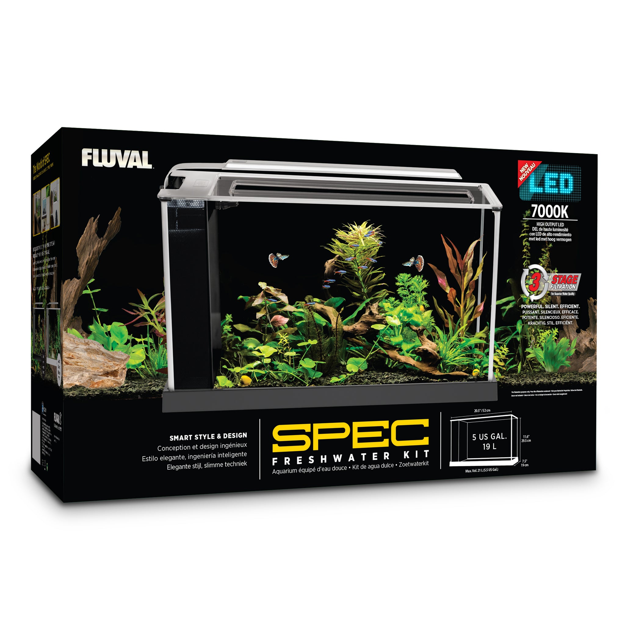 5 gallon fish tank with overflow box Fluval EVO Marine Aquarium Kit It also arrives with a heater H2Flo Self-Cleaning Betta Fish Tank