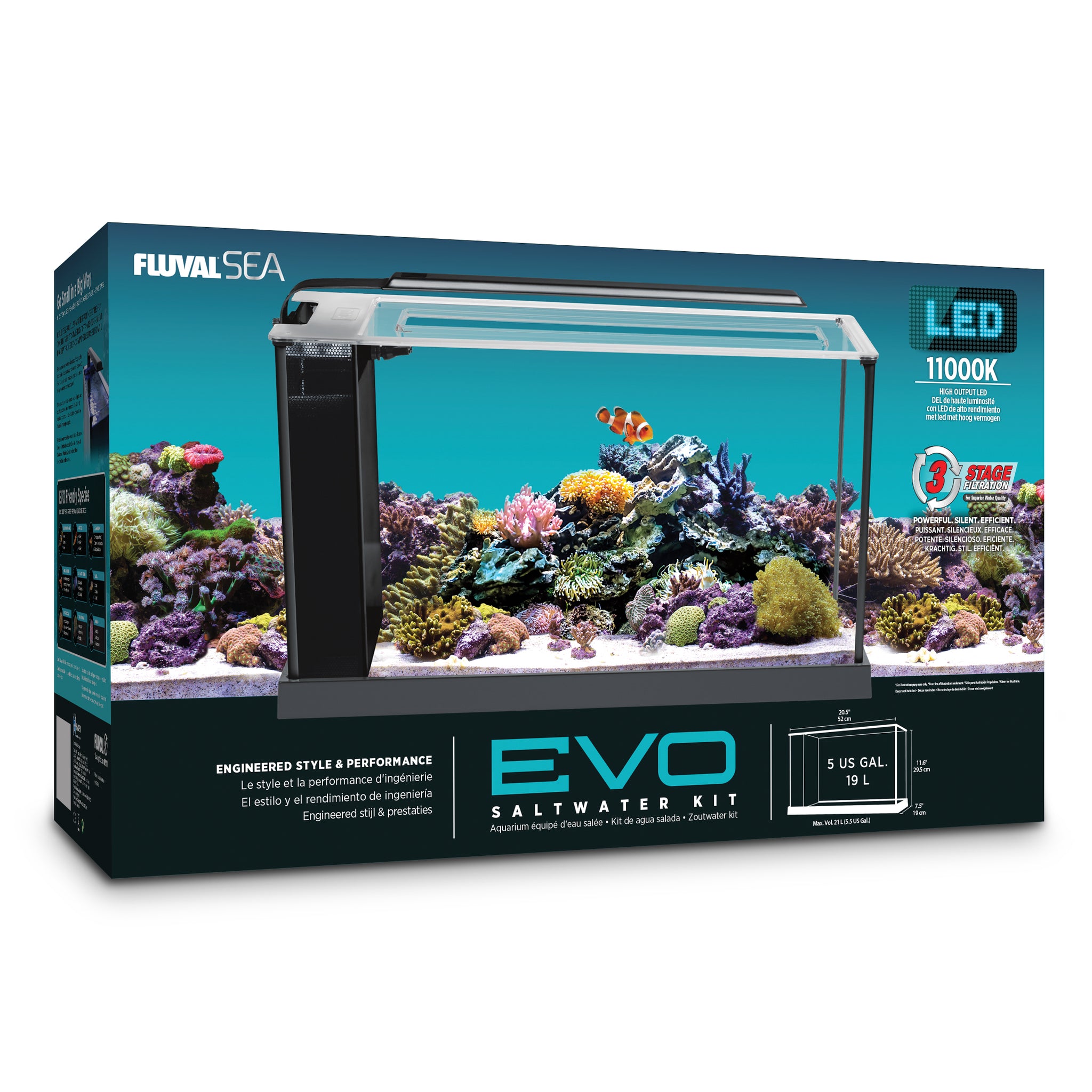 Fluval EVO V Saltwater Aquarium Kit 5 Gallon Fluval EVO V Saltwater Aquarium Kit 5 Gallon