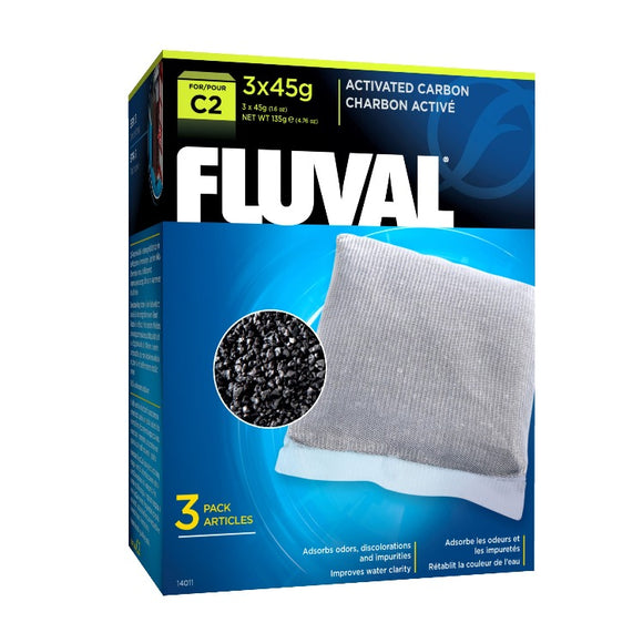 fluval c2 3x45g activated carbon power filter 3 pack 14011 015561140119