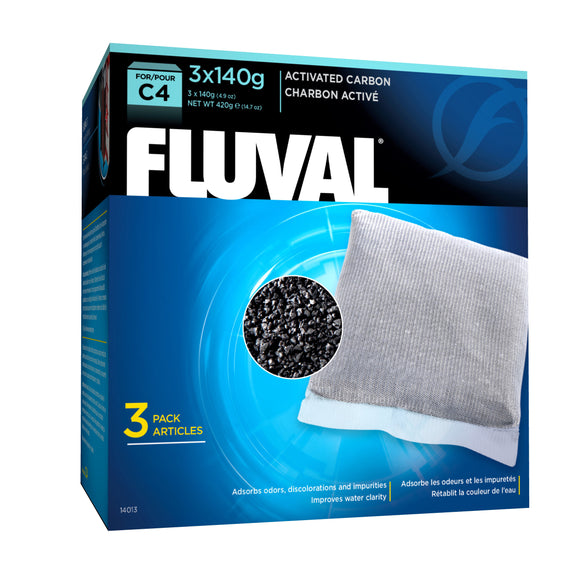 Fluval 14013 C4 Carbon activated charcoal 3x140g 015561140133